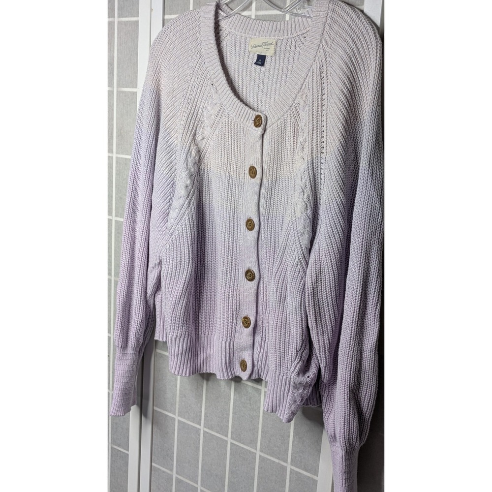 Universal Thread Women's Cropped Button Down Cardigan XL Sweater Purple Ombre - Picture 3 of 9